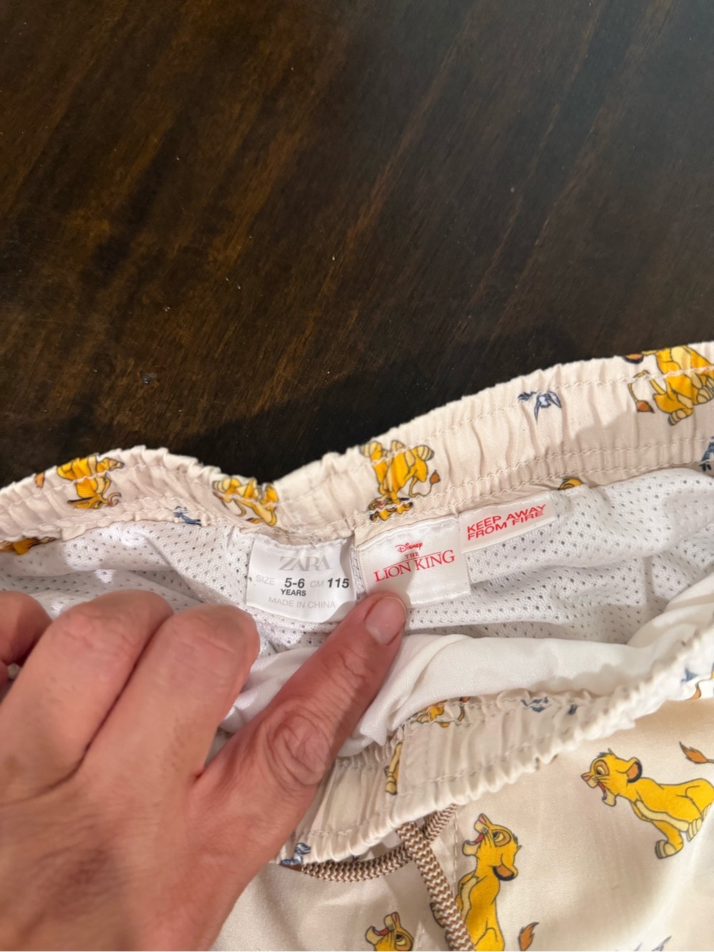 Zara Cream Shorts with Yellow Lion Print - Picture 3 of 3